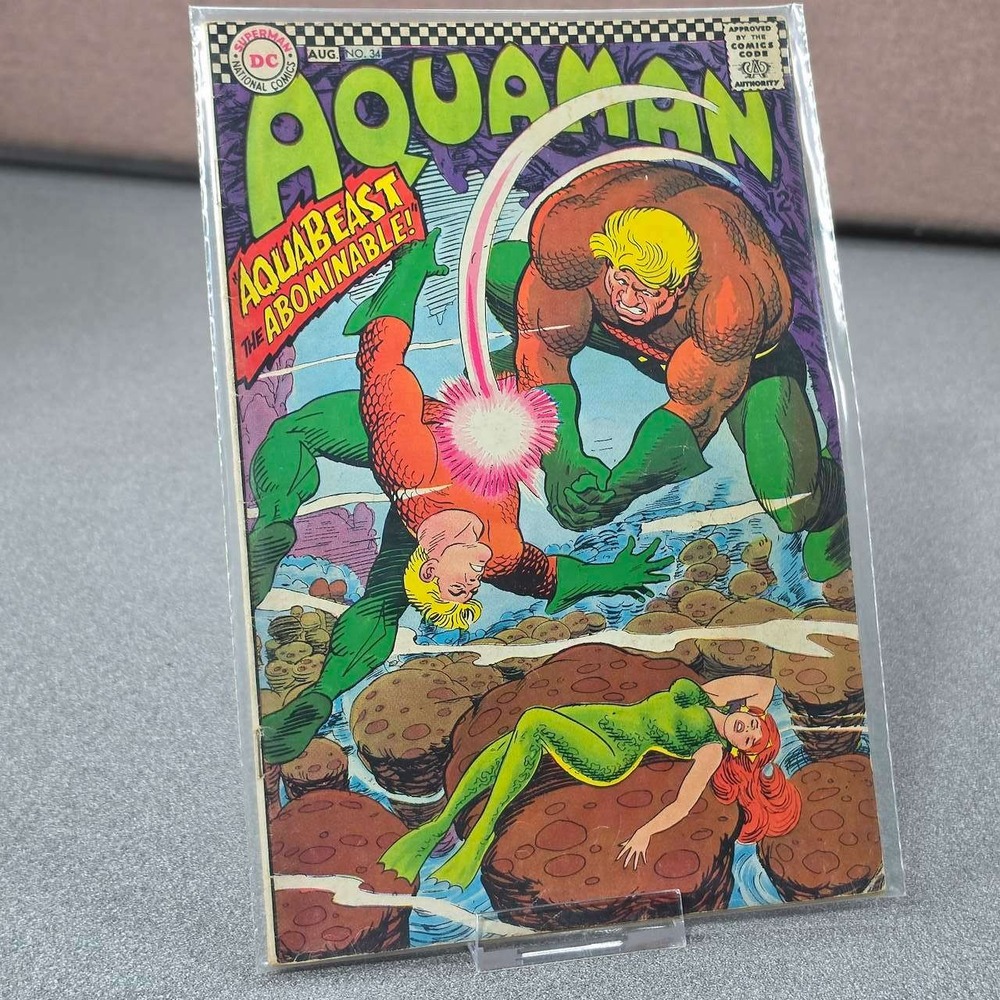 DC Aquaman No 34 Comic Book Unisex OS Multi Fair Silver Age 1967 Aquabeast